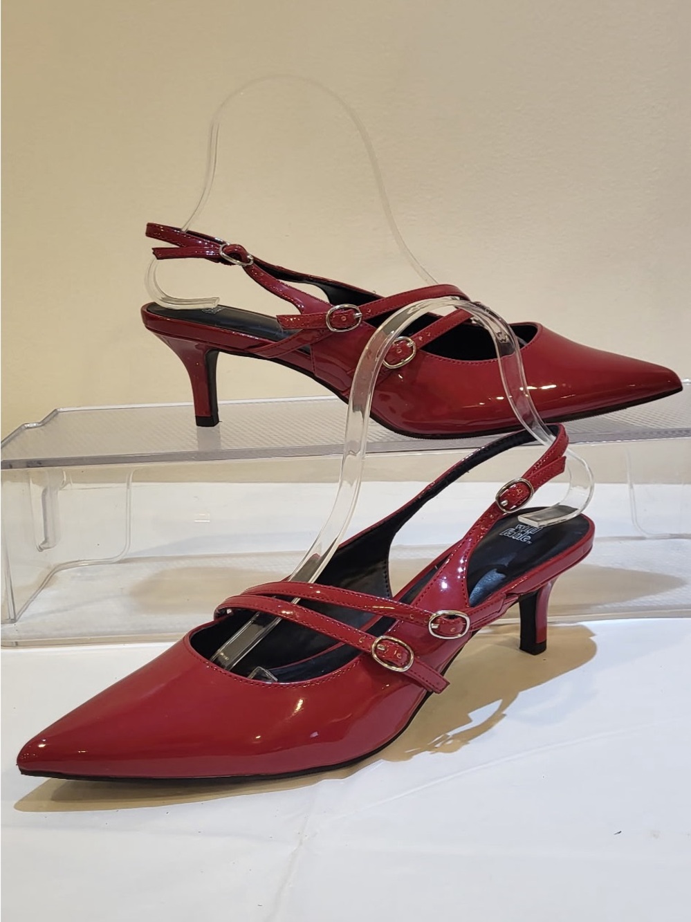 WILD FABLE Sasha red patent slingback kitten heels